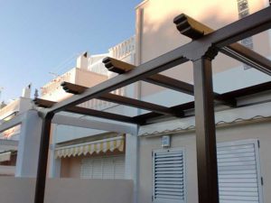 pergola aluminio imitacion madera